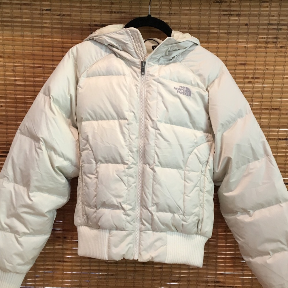 The North Face down bomber in cream
